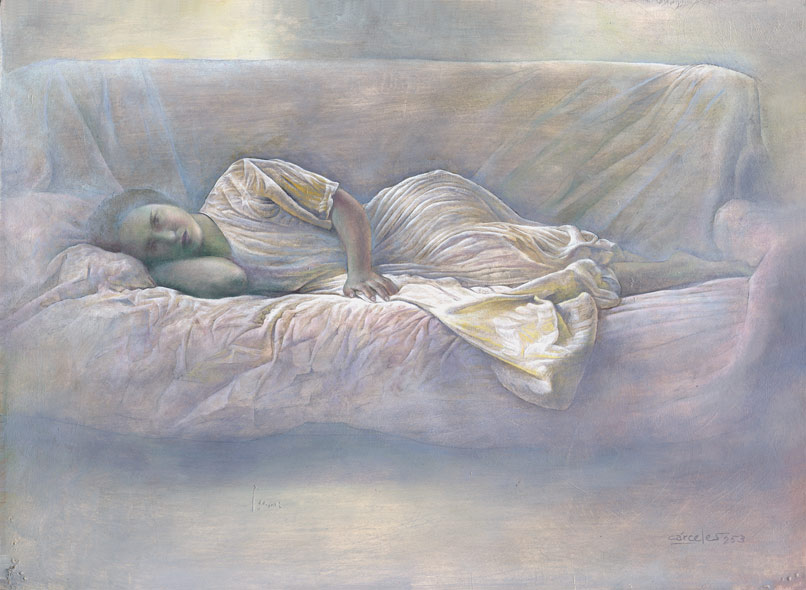 Obra de Juan Francisco Cárceles titulada Alicia en el sofa