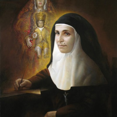 Santa Ángela de la Cruz | Óleo sobre tela pegada en madera | 100×73 cm | 2007
